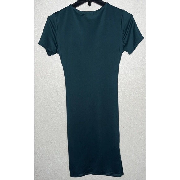 Heart & Hips Side Rouche Bodycon Dress Women Size Small Green - Picture 6 of 6